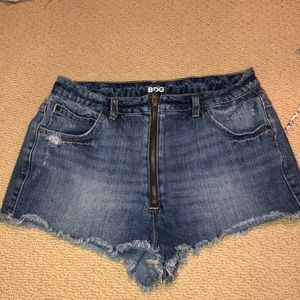 BDG double zipper jean shorts